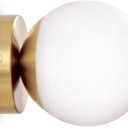 Battery Operated Rechargeable Wall Sconce Single, Brushed Gold Opal Glass Globe Wall Lamp, Wireless Touch & Remote Control, Dimmable 3 CCT + 12 RGB Colors for Bedroom Living Room Hallway