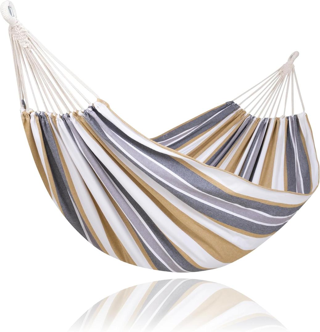 SUNCREAT Large Hammock for Tree, Outdoor Tree Fabric Hammock Only, Coffee Stripes SUNCREAT Large Hammock for Tree, Outdoor Tree Fabric Hammock Only, Coffee Stripes