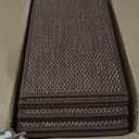 Non-Slip Stair Treads for Wooden Steps Indoor, 4 Pack 8x30in Carpet Stair Treads with Reusable Adhesive, Stair Runners for Wooden Steps Non Slip for Kids Elders and Pets,Machine Washable, Brown Weave