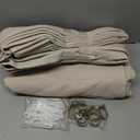 Linen Curtains 108 Inches long Pinch Pleated for Living Room 2 Panels Set Beige Tan Oatmeal Pleat Drapes Back Tab Semi Sheer Neutral Boho Ceiling to Floor 108 Inch Curtains for Bedroom Window 9 FT