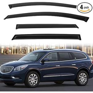4pcs Out-Channel Smoke Tint Rain Guard Compatible with Compatible with 2009-2017 Enclave Tape-On Vent Deflector Window Visors Car Accessories