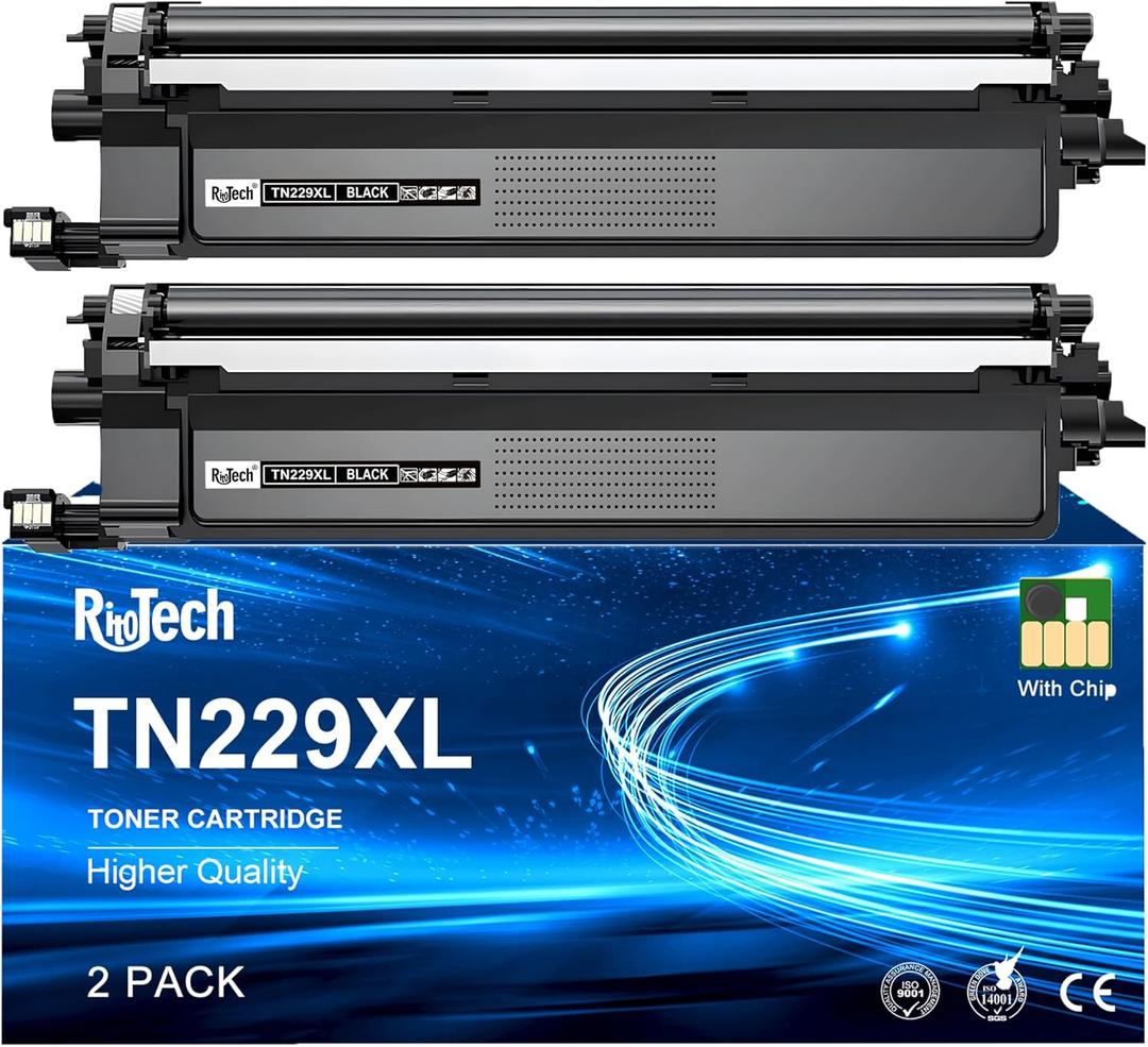 TN229 Black Toner Cartridge,2 Pack Compatible for Brother TN229XL TN229XXL MFC-L3780CDW HL-L3280CDW MFC-L3765CDW HL-L3220CDW MFC-L3720CDW HL-L3295CDW HL- L3300CDW HL-L8245CDW Printer