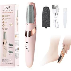 LQT® Electric Foot File – Rechargeable Callus Remover for Hard, Cracked Skin – At-Home Pedicure Kit for Smooth Feet (Men & Women) (Pink)
