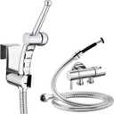 CREA Handheld Bidet Sprayer for Toilet, Adjustable Jet Attachment, Ergonomic Hand Held With Hose for Feminine Wash Cloth Diaper Set, Stainless Steel Chrome