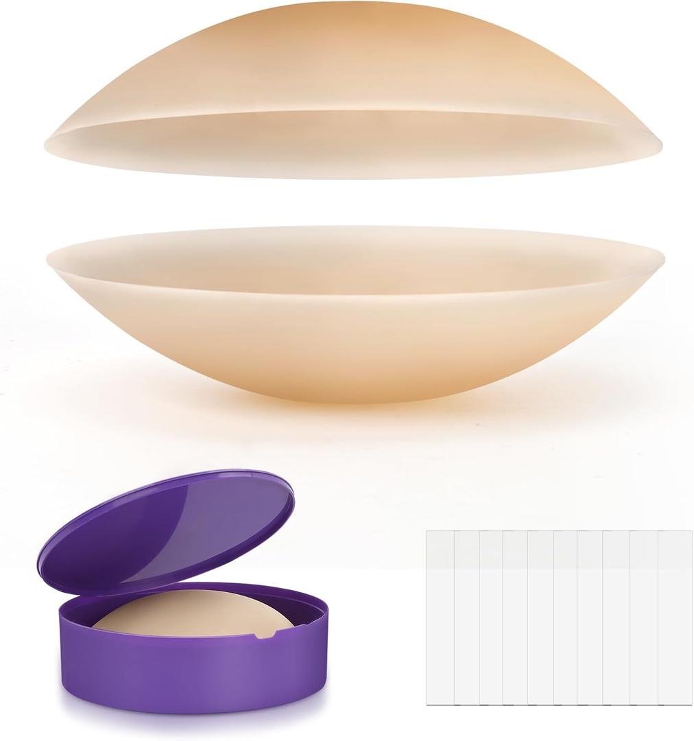 Nipple Covers for Women Reusable Silicone Nipple Covers Waterproof Sticky Pasties with Travel Case (Size 2 (Fits C-D Cups), Caramel-1pairs)