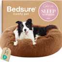 Bedsure Calming Dog Bed for Large Dogs - Donut Washable Large Pet Bed, 36 inches Anti-Slip Round Fluffy Plush Faux Fur Dog Bed, Fits up to 80 lbs Pets, Copper