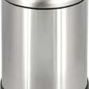 Glad Small Trash Can, 1.2 Gallon | Round Stainless Steel Garbage Bin with Soft Close Lid & Step Foot Pedal | Metal Waste Basket with Removable Inner Bucket, Stainless, 8 x 9.5 x 12 inches