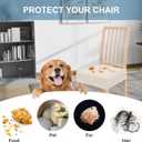 Smiry Stretch Jacquard Seat Covers for Dining Room Chairs Set of 6, Removable Washable Chair Seat Protector Slipcovers, No Rear Covers, Beige