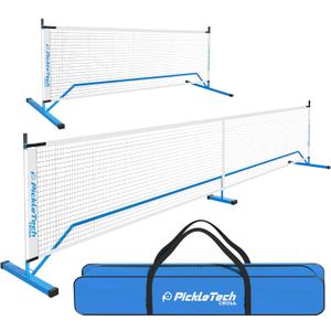 PICKLETECH 4.0 Slim Version Portable Pickleball Nets Outdoor Game 22 FT Pickleball Net-USAPA Regulation Size-Pickle Ball Net System with Carrying Bag for Driveway, 2in 1