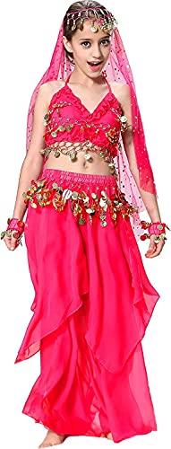 Breevo Kids Pink Genie Costume for Girls Top Model Dance Large