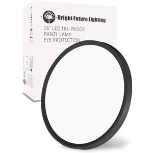 16 Inch LED Flush Mount Ceiling Light Fixture,Round 32w 3480lm 3000k,4000k,6000k CCT Selectable, Modern Flat Panel Super Slim Led Ceiling Light,for Living Dining Kitchen Bedroom Room (1Pack-Black), Basic-16IN-1PACK