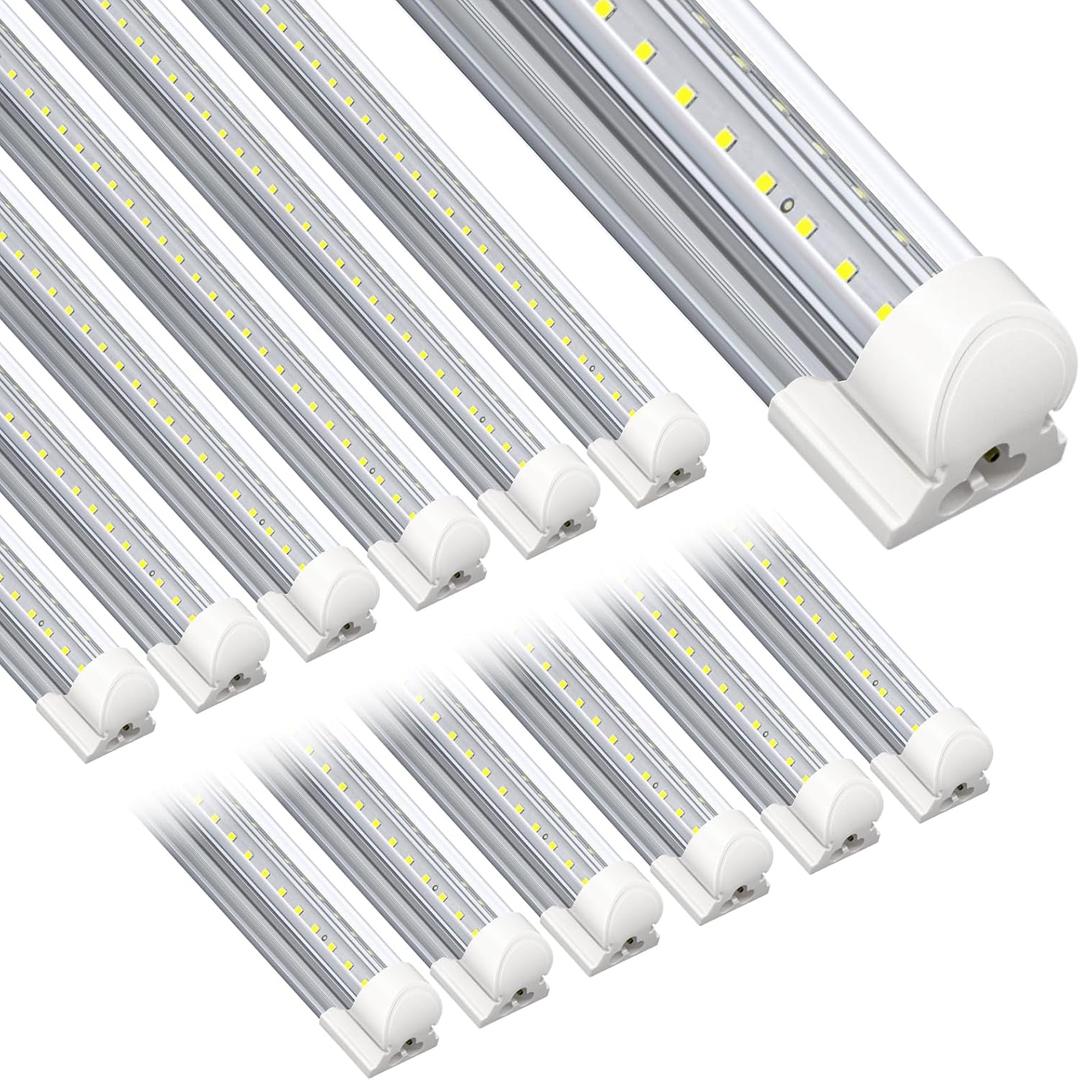SpeePlant Led Shop Light 4FT 12 Packs, 45W 5800LM 6500K, Linkable 4 Foot Led Shop Lights, Super Bright Led Garage Light, V Shape T8 Led Light Fixture for Workshop, Led Tube Lights