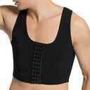 Men Compression Vest for Post Surgery, Gynecomastia Chest Binder Compression Shapewear for Men Moisture-Wicking (X-Large, Buckle-black)