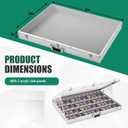 Trade Show Display Case Portable Aluminum Sports Card Table Top Display Case Frame Clear Acrylic Showcase Cabinet Box with Lock for Trading Cards Jewelry Collectibles(Silver,36"x24")