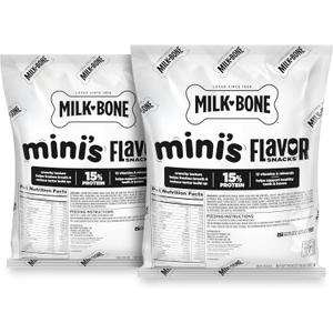 Milk-Bone Mini's Flavor Snacks Dog Treats, 35 Ounce Refill Packs (Pack of 2)(BB 21AUG2027)