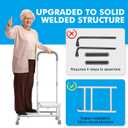 FORTEMOTUS 2 Step Stool with Handle for Elderly - Heavy Duty Bed Steps for High Beds for Adults with Adjustable Handrail &Non-Skid Platform, Foot Stool Ladder for Bedside, Kitchen, Car, RV, Bathtub
