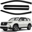 Canvcle Window Visors Rain Guards for 2023-2025 2026 Honda Pilot LX Sport EX-L TrailSport Touring Elite Accessories, Outside-Mount Tape-On Side Window Wind Deflectors Vent Visors Shades Rainproof 4PCS