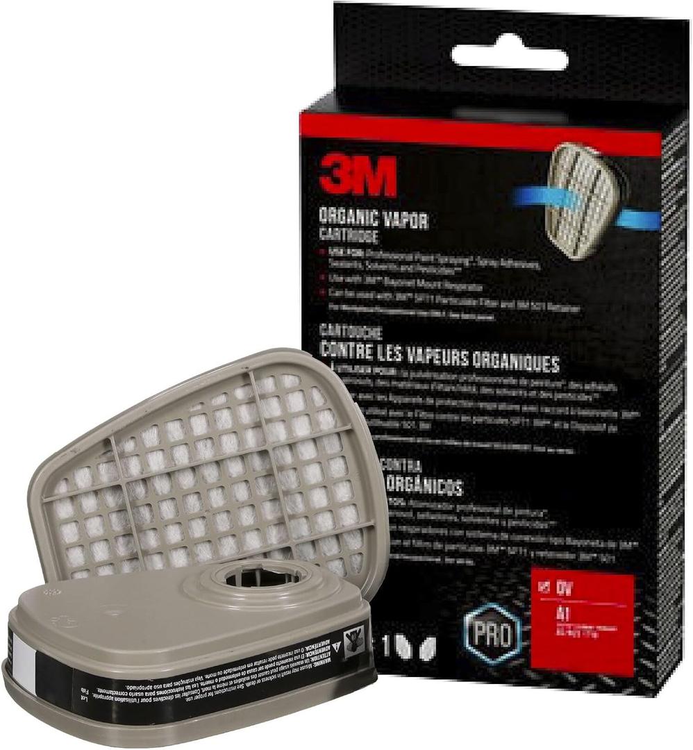 3M Performance Organic Vapor Replacement Cartridges, 1 Pair, Use With Any 3M Bayonet Mount Respirator, For Vapors From Certain Paint Spraying, Adhesives, Sealants, Solvents & Pesticides (6001P1-DC)