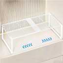 Extendable Metal Wire Shelf Organizer - Adjustable 15-24.4in Length, Stackable Storage Rack for Kitchen/Pantry/Bathroom/Shoe Cabinet/Tool Closet (1, White)