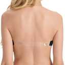 Strapless Clear Back Bra for Backless Wedding Dress Convertible Halter Top Bras with Transparent Invisible Strap (40D, Black)