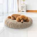 Muddy MatCloud K-9 Bed for Dogs & Cats, Soft & Relaxing Donut Dog Bed, Chenille Material, Removable Cover, Washable & Dryer SafeBeige Medium(35'x35')