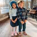 LeIsfIt Toddler Boots Girls Boys Warm Winter Boots Cozy Plush Lining Winter Shoes Indoor Outdoor Faux Fur Booties (Darkgrey)