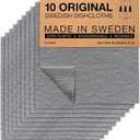 SUPERSCANDI 10 Pack Swedish Dishcloths for Kitchen - 100% Biodegradable & Compostable Reusable Paper Towels Washable, Food-Safe & Without Plastic - Dish Rags Suitable for Any Surface, Grey