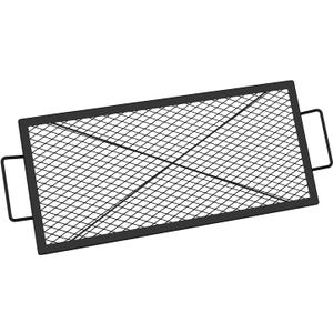 onlyfire Fire Pit Grill Grate, Heavy-Duty Steel Cooking Grate with X-Marks Design for Outdoor BBQ, Camping, Group Gatherings - 32 X 15