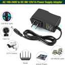 Facmogu 12V 1A Power Supply Adapters(6 Pack), AC/DC Low Voltage Transformers Converter, AC 100-240V to DC 12V 1A Wall Adapter for LED Strip Light, Router, Power Cord with 5.5x2.5mm and 5.5x2.1mm Tips