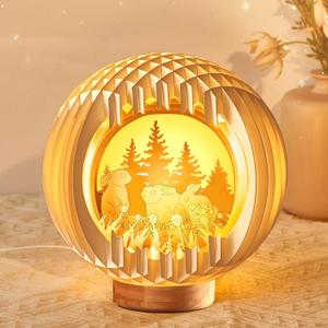 Light Up Easter lights with USB Charging for Tabletop, Paper Carving Easter Decorations indoor for Home, Easter Table Decor Lamp,Easter Gifts for Kids,Easter Basket Stuffers for Adult Boys Girls Teens