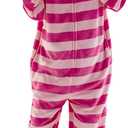 COSUSKET Snug Fit Unisex Adult Onesie Pajamas, Flannel Cosplay Animal One Piece Halloween Costume Sleepwear Homewear (Large, Cheshire Cat)