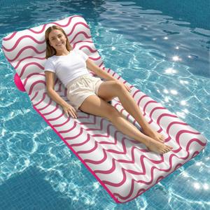 Jasonwell Inflatable Pool Float Adult - Ultra-Comfort Soft Fabric Pool Floaties Lounge Floats Floating Chair Raft with Adjustable Backrest Air Lounger Tanning Float for Pool Beach Party