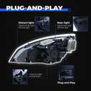 JFN Led Headlights Compatible with 2018-2023 Cascadia, Reflector Cascadia Headlamps, Pair Set, Black Housing (Left and Right Side)