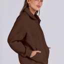 ANRABESS Women's Oversized Full Zip Up Sweatshirts Jacket 2026 Fall Fleece Long Sleeve Hoodies Outfits Brown Small (Brown, S)