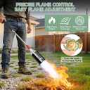 Propane Torch Weed Burner Kit, Heavy Duty Blow Torch with Self Igniter & 10FT Hose, High Output Flamethrower for Weeding, Roofing, Ice Melting, Road Marking,Charcoal(34")