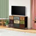 VASICAR Dresser for Bedroom with 9 Deep Fabric Drawers, Wide TV Stand Storage Cabinet, Colorful Chest of Drawers for Closet, Nursery, Entryway, Hallway, 11.8"D x 43.3"W x 29.9"H