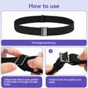 No Show Elastic Belts for Women with Invisible Flat Buckle Stretch Web Strap Belt for Jeans Pants Dresses (Suit for US Size 0-16, 4pcs/Black+blue+coffee+white)