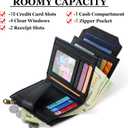 Airkit Small Wallet Women RFID Blocking Soft Leather Bifold Compact Card Holder Wallet for Women with Zipper Coin Pocket 4 ID Window