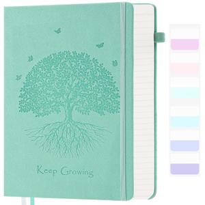 Leather Journal, 7" x 10" Hardcover College Ruled Notebook Journal for Women Men, 340 Page Large Notebooks for Work, Lined Journals for Writing, Thick and Lay Flat, B5 Aesthetic Teal Notebook Gift