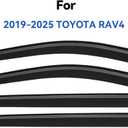 Window Visors Rain Guards Shield for 2019-2025 Toyota RAV4, Out-Channel Window Vent Wind Deflectors Visors Shades for 19-25 RAV4