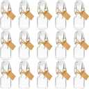BLUE PANDA 15 Pack Small Swing Top Glass Bottles - 2 oz/60 ml Bottles with Lids, Stoppers, Tags & Jute Twine for Wedding Party