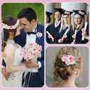 180Pcs Mini Fake Flower Heads Pink Small Silk Faux Flower Heads Artificial Rose Daisy Multicolor Flowers Bulk for Cake Crafts DIY Graduation Cap Wedding Hair Dresses Wreath Party Home Decor