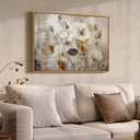 Framed Vintage Neutral Floral Wall Art for Living Room, Brown Botanical Flower Aesthetic Canvas Artwork for Walls, Farmhouse Rustic Painting Print for Bedroom Dining Room Hallway Wall Decor, 36X24 In
