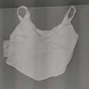 Women Y2k Corsets Square V Neck Double Lined Crop Tank Top Sexy Dance Tops (Small, 01-white)