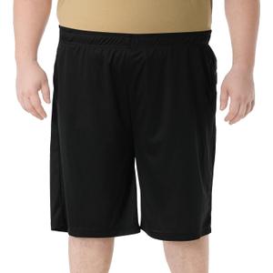 Men's Basketball Shorts Athletic Lightweight Dry-Fit Training Workout Shorts Zipper PocketsRegular&Big and Tall (4X, Black)
