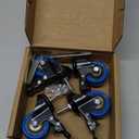 Stem Caster Wheels 2 inch Heavy Duty, Swivel Threaded Stem Mount Casters Set of 4 with American Size UNC 1/4"-20 x 1