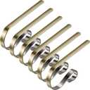 Edoneery Christmas Stocking Holders for Fireplace Mantle with Separate Double-Sided Tapes, 6 Pack Adjustable Non-Slip Metal Stocking Hangers for Mantel Xmas Party Decorations,Bronze