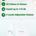 AIDA Lighted Wireless Doorbell for Home, Waterproof Battery Doorbell Wireless 1,000ft Range, 5 Volume Levels with 58 Chimes & LED Flash on Receiver (White, 2 Buttons & 1 Receiver)