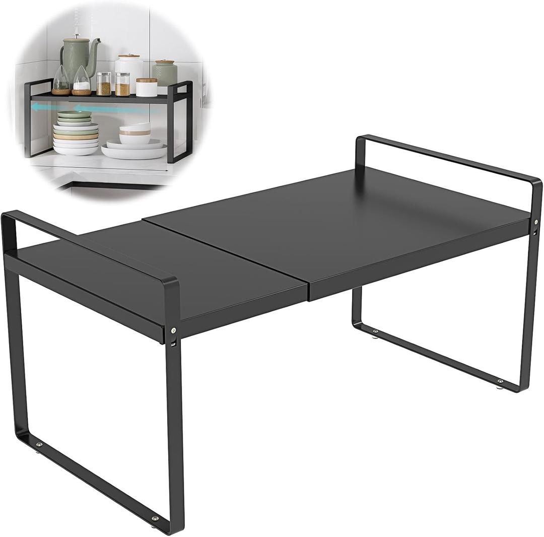 Expandable Cabinet Shelf Organizer RackKitchen Cabinet Shelves 11 Inch DeepAdjustable Storage ShelvesPantry Shelf(1 Pack)