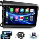 Leadfan Car Radio for Honda Civic 2012 2013 2014 2015 Stereo Replacement with Wireless Carplay Android Auto, 9'' Touch Screen GPS Navigation WiFi Bluetooth Backup Camera MirrorLink SWC 2+32G